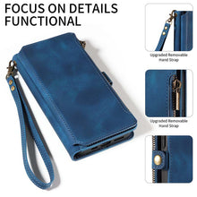 Load image into Gallery viewer, Casekis Zipper RFID Wallet Phone Case Dark Blue
