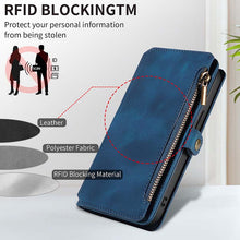 Load image into Gallery viewer, Casekis Zipper RFID Wallet Phone Case Dark Blue
