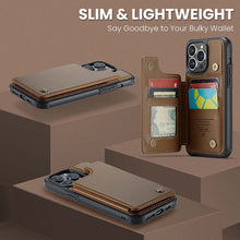 Load image into Gallery viewer, Casekis RFID Cardholder Wallet Phone Case Brown
