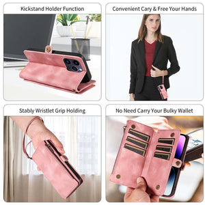 Casekis Zipper RFID Wallet Phone Case Pink