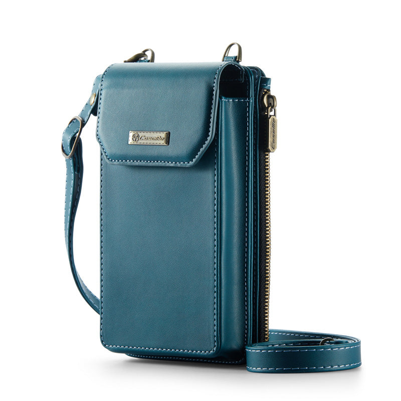 Casekis Crossbody RFID Zipper Phone Bag Blue