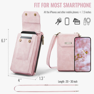 Casekis Crossbody RFID Zipper Phone Bag Pink