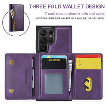 Load image into Gallery viewer, Casekis RFID Magnetic Detachable Leather Wallet Phone Case Purple
