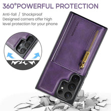 Load image into Gallery viewer, Casekis RFID Magnetic Detachable Leather Wallet Phone Case Purple
