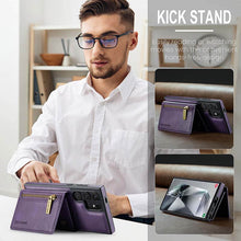 Load image into Gallery viewer, Casekis RFID Magnetic Detachable Leather Wallet Phone Case Purple
