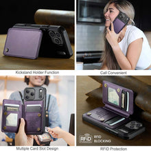Lade das Bild in den Galerie-Viewer, Casekis RFID Cardholder Wallet Phone Case Purple
