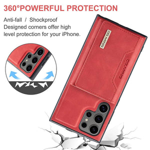 Casekis Magnetic Wallet Detachable Phone Case Red