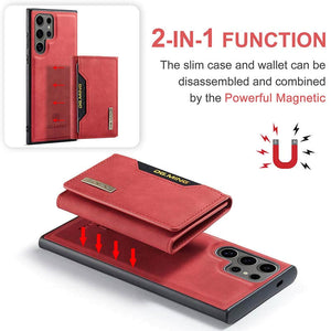 Casekis Magnetic Wallet Detachable Phone Case Red