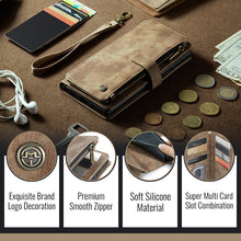 Load image into Gallery viewer, Casekis Leather Zipper Phone Case Brown
