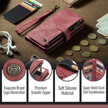 Load image into Gallery viewer, Casekis Leather Zipper Phone Case Red
