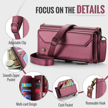 Load image into Gallery viewer, Casekis Cardholer Zipper Wallet Crossbody Phone Case Red
