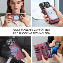 Load image into Gallery viewer, Casekis Wrist Strap Zipper Wallet Phone Case Red
