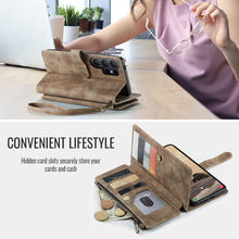 Load image into Gallery viewer, Casekis Leather Zipper Phone Case Brown
