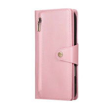 Load image into Gallery viewer, Casekis Studded Zip Leather Wallet Wristlet Phone Case Rose Gold
