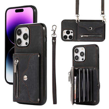 Load image into Gallery viewer, Casekis Accordion Cardholder RFID Zipper Phone Case Black
