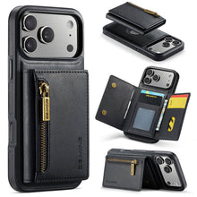 Carregar imagem no visualizador da galeria, Casekis RFID Magnetic Detachable Leather Wallet Phone Case Black
