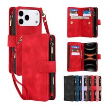 画像をギャラリービューアに読み込む, Casekis Crossbody 9 Card Holder Phone Case Red
