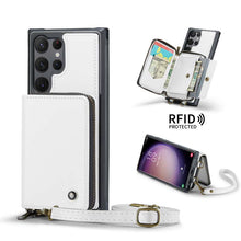 Carica l'immagine nel visualizzatore di Gallery, Casekis Zipper Crossbody Wallet RFID Phone Case White
