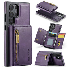 Load image into Gallery viewer, Casekis RFID Magnetic Detachable Leather Wallet Phone Case Purple
