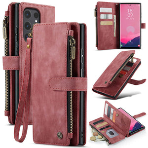 Casekis Leather Zipper Phone Case Red