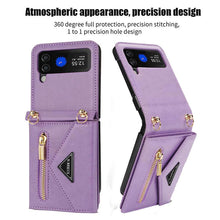 Carica l'immagine nel visualizzatore di Gallery, Casekis Crossbody Strap Leather Magnetic Wallet Case For Galaxy Z Flip 3 5G
