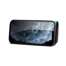 Carica l'immagine nel visualizzatore di Gallery, Casekis Genuine Cowhide Leather Button Flip Phone Case Blue
