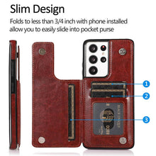 Charger l'image dans la galerie, Casekis Cardholder Leather Wallet Phone Case For Galaxy S21 Ultra
