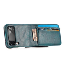 Load image into Gallery viewer, Casekis Folding Multi-card Leather Case for Galaxy Z Flip 4 5G
