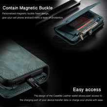 Load image into Gallery viewer, Casekis Zipper Wallet PU Leather Case Blue
