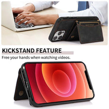 Carregar imagem no visualizador da galeria, Casekis Wallet Case Tri-fold Cardholder Phone Case Black
