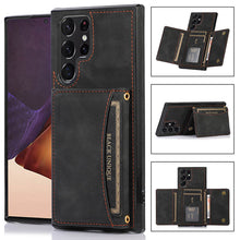 Carregar imagem no visualizador da galeria, Casekis Wallet Case Tri-fold Cardholder Phone Case Black
