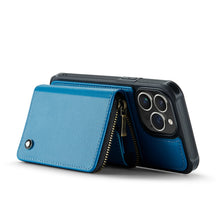 गैलरी व्यूवर में इमेज लोड करें, Casekis Zipper Crossbody Wallet RFID Phone Case Blue
