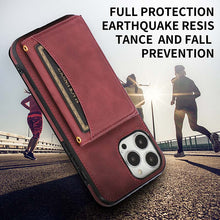 Load image into Gallery viewer, Casekis Wallet Case Tri-fold Cardholder Phone Case Red Wine
