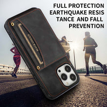 Carregar imagem no visualizador da galeria, Casekis Wallet Case Tri-fold Cardholder Phone Case Black
