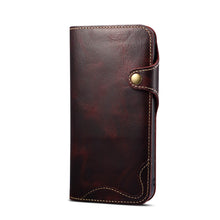 Muat gambar ke penampil Galeri, Casekis Genuine Cowhide Leather Button Flip Phone Case Red
