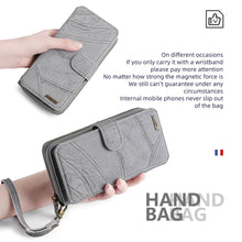 Muat gambar ke penampil Galeri, Casekis Zipper Wallet Detachable Phone Case Gray
