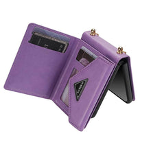 Carica l'immagine nel visualizzatore di Gallery, Casekis Crossbody Strap Leather Magnetic Wallet Case For Galaxy Z Flip 3 5G
