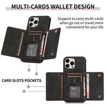 Carregar imagem no visualizador da galeria, Casekis Wallet Case Tri-fold Cardholder Phone Case Black
