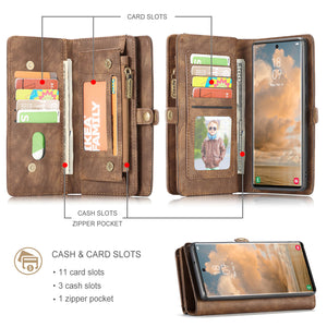 Casekis Zipper Wallet PU Leather Case Brown