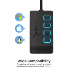 Load image into Gallery viewer, 4-Port USB 2.0 Data Hub
