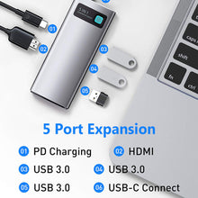 Carregar imagem no visualizador da galeria, 5 in 1 USB C Hub Docking Station
