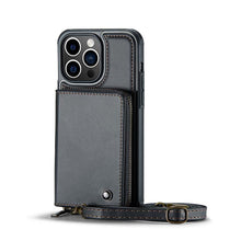 Charger l'image dans la galerie, Casekis Zipper Crossbody Wallet RFID Phone Case Black
