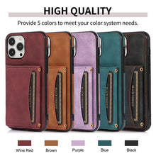 Load image into Gallery viewer, Casekis Wallet Case Tri-fold Cardholder Phone Case Purple
