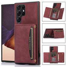 Load image into Gallery viewer, Casekis Wallet Case Tri-fold Cardholder Phone Case Red Wine
