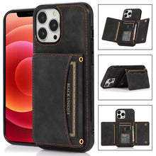 Carregar imagem no visualizador da galeria, Casekis Wallet Case Tri-fold Cardholder Phone Case Black
