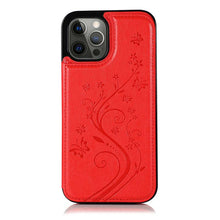 Load image into Gallery viewer, Casekis Butterfly Embossing Wallet Phone Case Red
