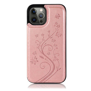 Casekis Butterfly Embossing Wallet Phone Case Rose Gold