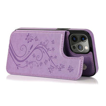 Load image into Gallery viewer, Casekis Butterfly Embossing Wallet Phone Case Purple
