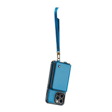 गैलरी व्यूवर में इमेज लोड करें, Casekis Zipper Crossbody Wallet RFID Phone Case Blue
