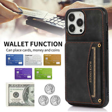 Carregar imagem no visualizador da galeria, Casekis Wallet Case Tri-fold Cardholder Phone Case Black
